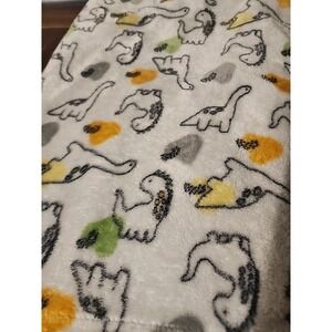 Baby Starters White Black Dinosaur Blanket Soft Green Orange Gray 30x40"